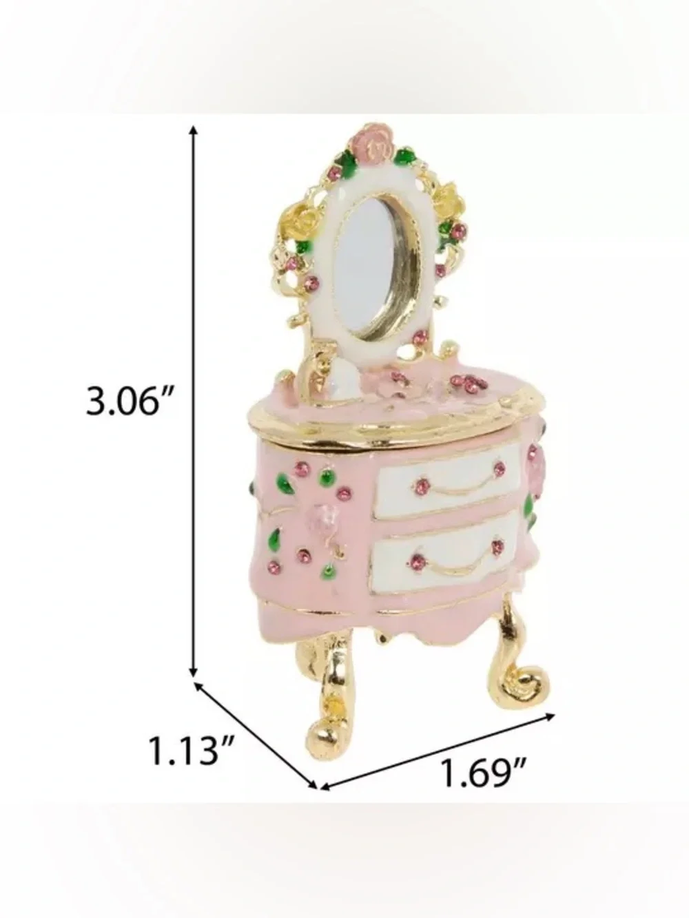 Pink Floral Vanity Jewelry Box